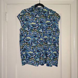Gallery Abstract Blouse Womens Medium Multicolor Artistic Lightweight Top